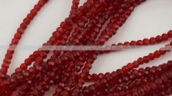 200 facetierte runde Perlen Ø 3mm Dk Red Coral