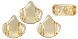 #00.09 - 25 Stück Matubo Ginko Leaf Bead 7.5x7.5mm - Luster - tr. Champagne