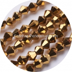 1 Strang Bicone 4 mm metallic brass (100 Stück)