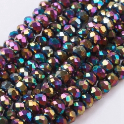 135 facetierte Rondelle 3*4mm metallic multicolor-galv