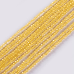 190 facetierte runde Perlen Ø 2mm satin yellow