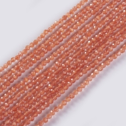 190 facetierte runde Perlen Ø 2mm satin dk peach