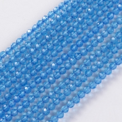 190 facetierte runde Perlen Ø 2mm tr. aqua blue