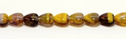 10 Glas-Herzen - 6 mm tr. amethyst/yellow