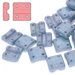 #02.04 - 25 Stück FIXER Beads 8x7 mm - Chalk White Blue Luster