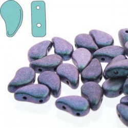 #03.07 - 25 Stück Paisley Beads 8x5 mm - Jet Polychrome Blueberry