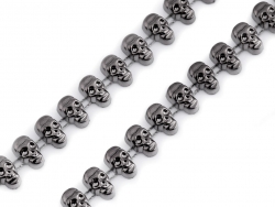 0,5 m Skull-Kette  Ø ± 12,0x6,5mm - hematite-farben