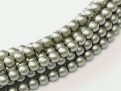 02010/10269 - 1 Strang Perlen Ø 2 mm rund - matted powder green pearl-coating