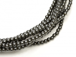 02010/70489 - 1 Strang Perlen Ø 2 mm rund - charcoal pearl-coating