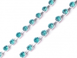 1 m Strasskette blue zirkon Ø ± 2,9mm - silber