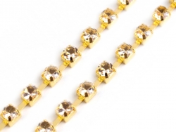 1 m Strasskette crystsl Ø ± 2,9mm - gold