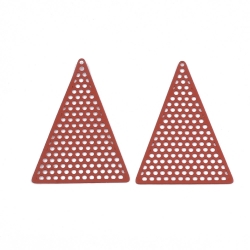 #39 1 Stück Edelstahl Filigree Triangle 37.5x26.5x0.5 mm Red