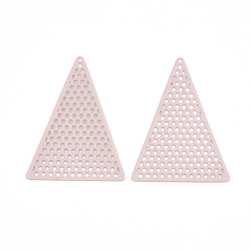 #39.02 1 Stück Edelstahl Filigree Triangle 37.5x26.5x0.5 mm Misty Rose