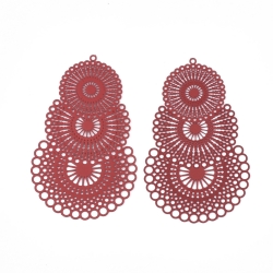 #40 1 Stück Edelstahl Filigree 56.5x35x0.3 mm Red