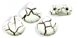 #09.01 - 25 Stück Matubo Ginko Leaf Bead 7.5x7.5mm - Ionic White/Jet