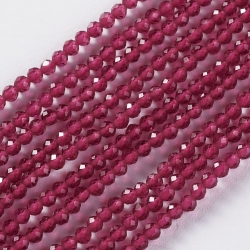 190 facetierte runde Perlen Ø 2mm tr. Pale Violet Red