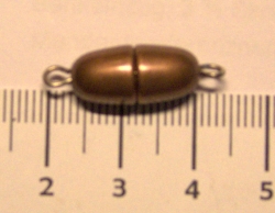 Schraubverschluss Oval - 25x8 mm antik-kupferfarben, glänzend