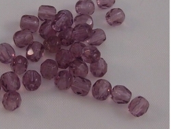 #62 50 Stück - 4,0 mm Glasschliffperlen - tr. amethyst