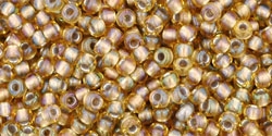 10 g TOHO Seed Beads 11/0 TR-11-0279 - Inside-Color Rainbow Lt Topaz/Gray Lined (E)