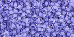 10 g TOHO Seed Beads 11/0 TR-11-0977 - Inside-Color Crystal/Neon Purple Lined (E)