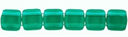 50 Stück Two-Hole Flat Square 6mm - Emerald