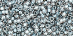 10 g TOHO Seed Beads 11/0 TR-11-0288 - Inside-Color Crystal/Metallic Blue Lined (E)