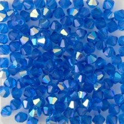 #39.01 - 25 Stück - 4,0 mm Crystal Bicone Capri Blue AB