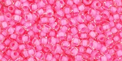 10 g TOHO Seed Beads 11/0 TR-11-0965 - Inside-Color Crystal/Carnation Lined (E,F)