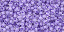 10 g TOHO Seed Beads 11/0 TR-11-0966 - Inside-Color Crystal/Purple Lined (E)