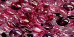 #05a - 50 Stück Lentils 6x2,5 mm tr. fuchsia multicolor