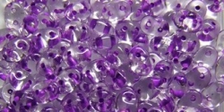 #046 10g SuperDuo-Beads crystal dark purple lined