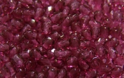 #10.04a 50 Stück - 3,0 mm Glasschliffperlen - tr. fuchsia