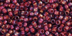 10 g TOHO Seed Beads 11/0 TR-11-1824 - Inside-Color Rainbow Alexandrite/Opaque Orange Lined