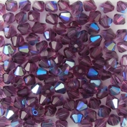 #31.02 - 25 Stück - 4,0 mm Crystal Bicone dark Amethyst AB