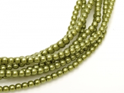 02010/10158 - 1 Strang Perlen Ø 2 mm rund - green apple pearl-coating