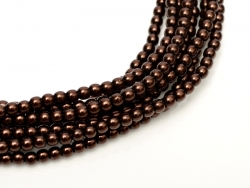 02010/70408 - 1 Strang Perlen Ø 2 mm rund - dk brown pearl-coating