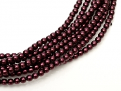 02010/70499 - 1 Strang Perlen Ø 2 mm rund - dk garnet pearl-coating