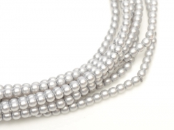 02010/75483 - 1 Strang Perlen Ø 2 mm rund - silver grey pearl-coating satin