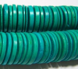 1 Strang Kokos-Linsen Ø ca. 20mm - green turquoise (ca. ± 45 Stü