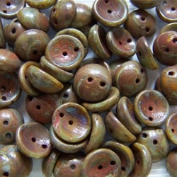 #69 - 25 Stck. Piggy-Beads 4x8mm - opak terracotta dark traverti