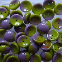 #77 - 25 Stck. Piggy-Beads 4x8mm - opak olive/opak purple