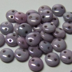 #13 - 50 Stück Two-Hole Lentils 6mm - opak amethyst lüster