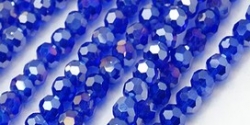 90 facetierte runde Perlen Ø 3mm Blue Violett AB-galvanisiert