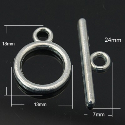 Toggleverschluss - 18x17 mm platinumfarben