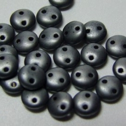 #16 - 50 Stück Two-Hole Lentils 6mm - hematit matt