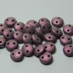 #28 - 50 Stück Two-Hole Lentils 6mm - met. suede - lt pink