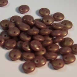 #46 - 50 Stück Two-Hole Lentils 6mm - ashen grey copper picasso