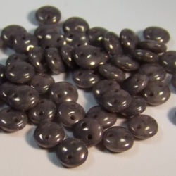 #45 - 50 Stück Two-Hole Lentils 6mm - ashen grey moon dust