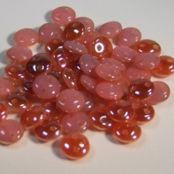 #34 - 50 Stück Two-Hole Lentils 6mm - opal pink celsian