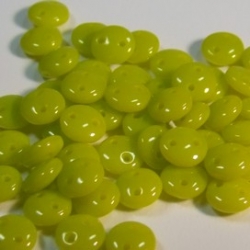 #39 - 50 Stück Two-Hole Lentils 6mm - opak chartreuse